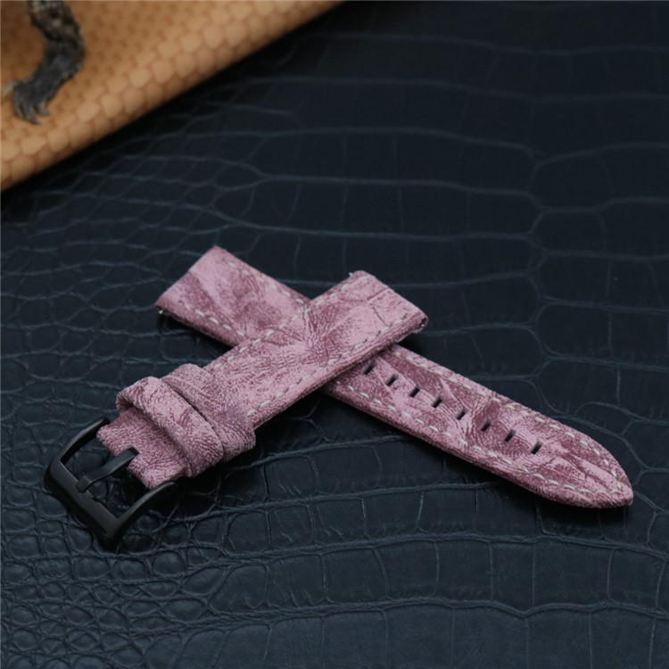 Stylish Retro PU Leather Watch Strap (22mm) for Fossil Q Venture - Pink-3