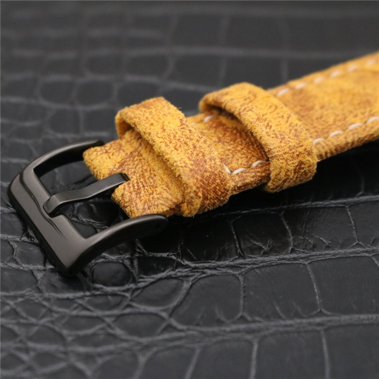 Classic Retro PU Leather Wrist Watch Band (22mm) for Fossil Q Venture - Yellow-4