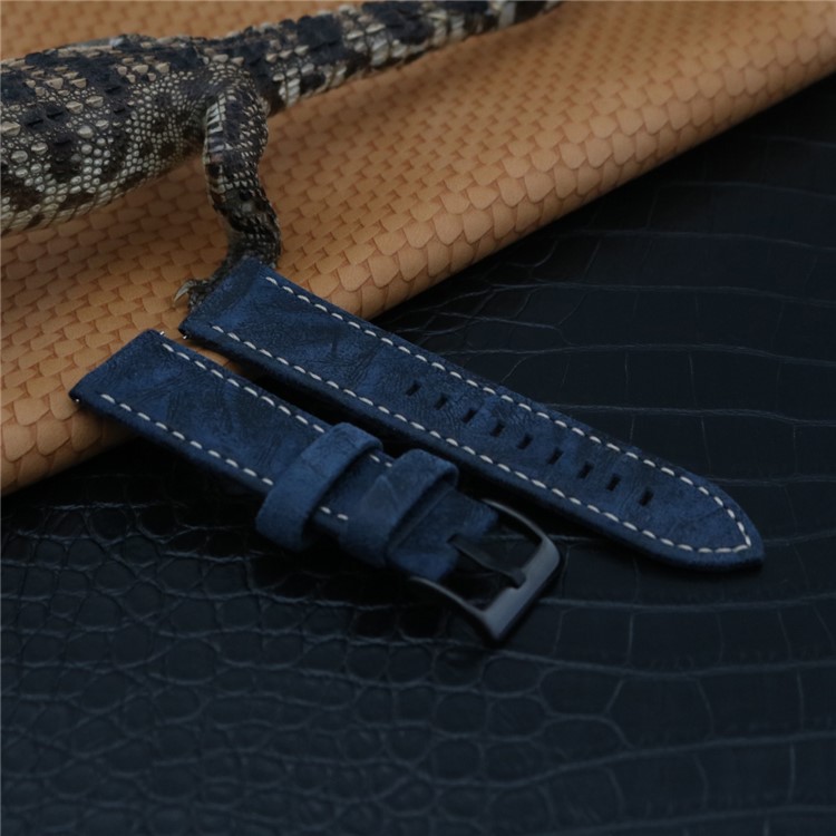 Stylish Retro Classic PU Leather Wrist Watch Strap Replacement (22mm) for Fossil Q Venture - Blue-2