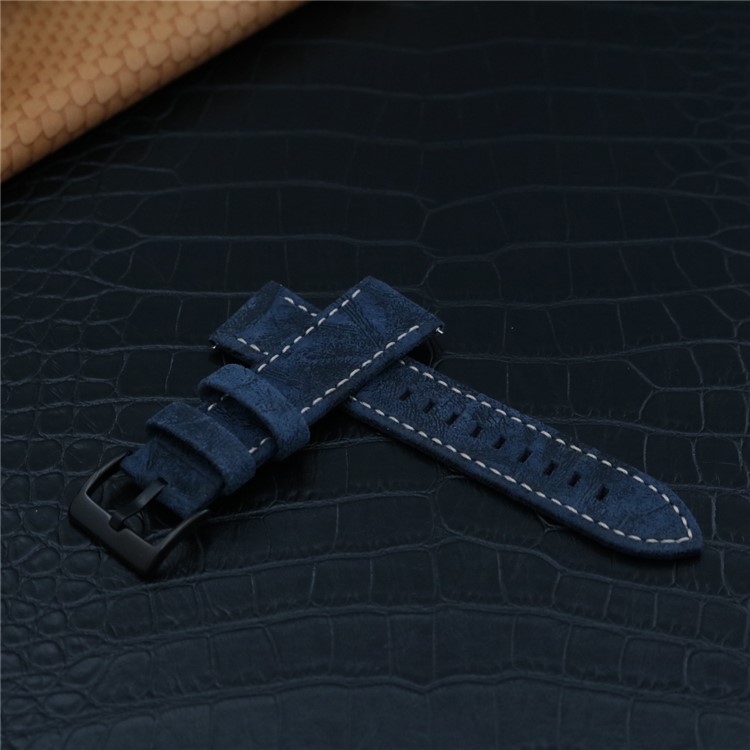Stylish Retro Classic PU Leather Wrist Watch Strap Replacement (22mm) for Fossil Q Venture - Blue-3
