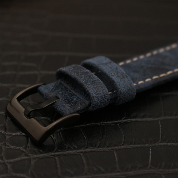 Stylish Retro Classic PU Leather Wrist Watch Strap Replacement (22mm) for Fossil Q Venture - Blue-4