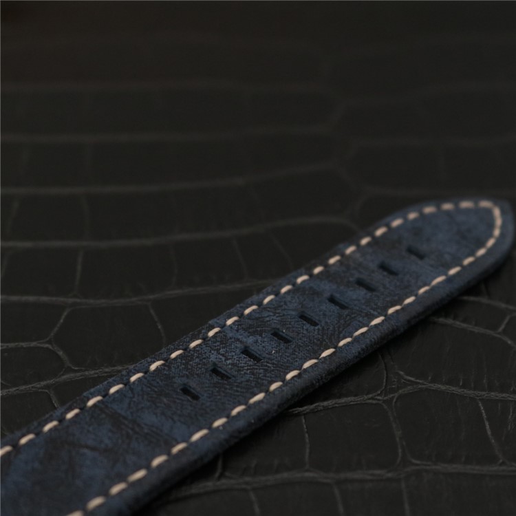 Stylish Retro Classic PU Leather Wrist Watch Strap Replacement (22mm) for Fossil Q Venture - Blue-5