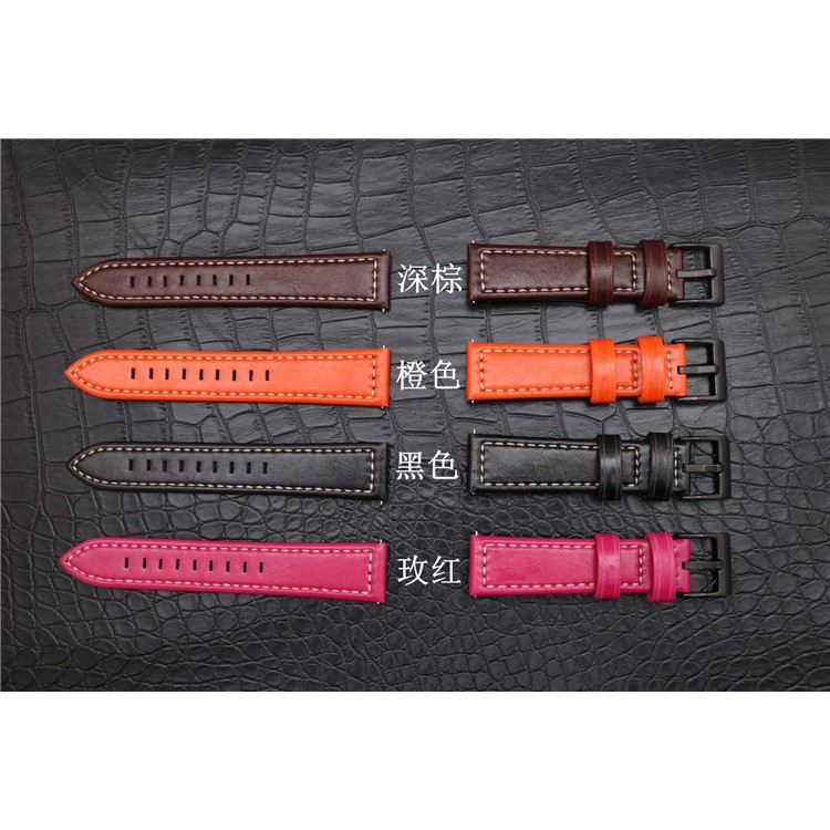 Stylish PU Leather Wrist Watch Strap (18mm) for Fossil Q Venture - Black-11