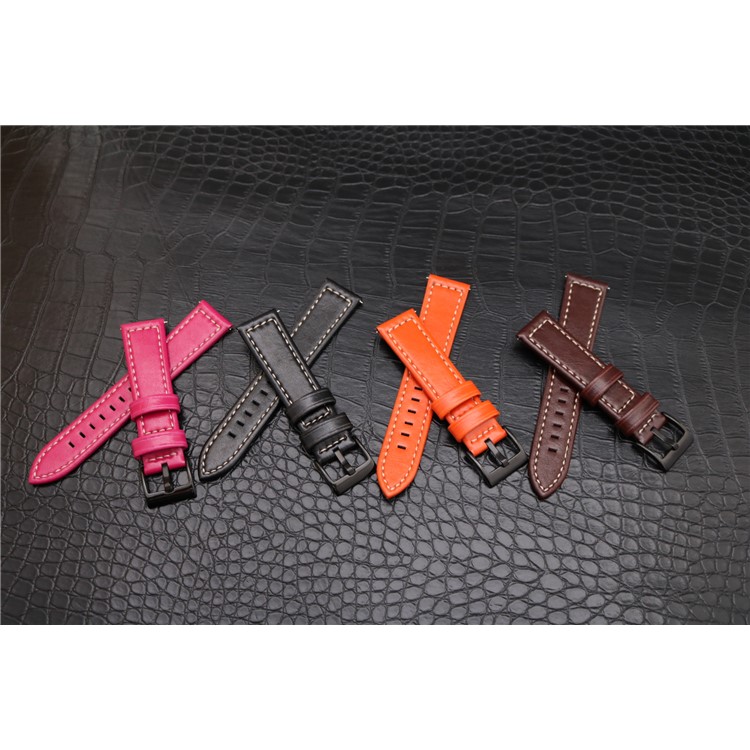 Stylish PU Leather Wrist Watch Strap (18mm) for Fossil Q Venture - Black-12