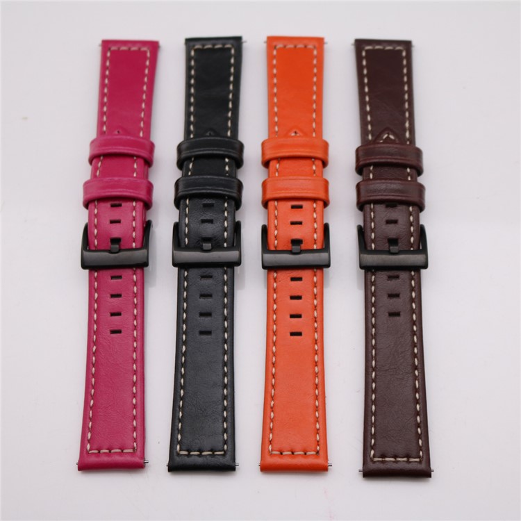Stylish PU Leather Wrist Watch Strap (18mm) for Fossil Q Venture - Black-13