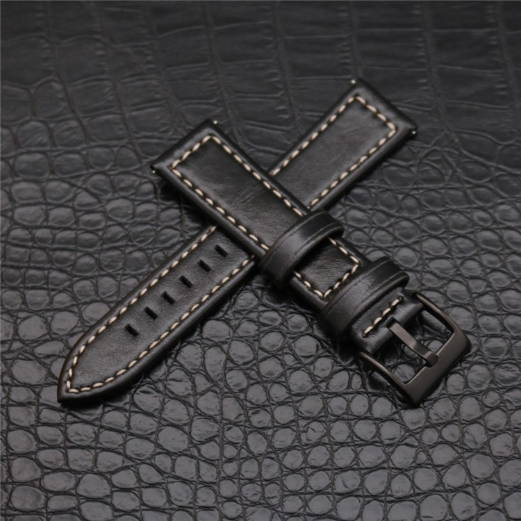 Stylish PU Leather Wrist Watch Strap (18mm) for Fossil Q Venture - Black-2
