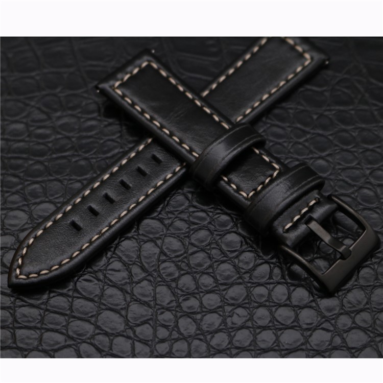 Stylish PU Leather Wrist Watch Strap (18mm) for Fossil Q Venture - Black-3
