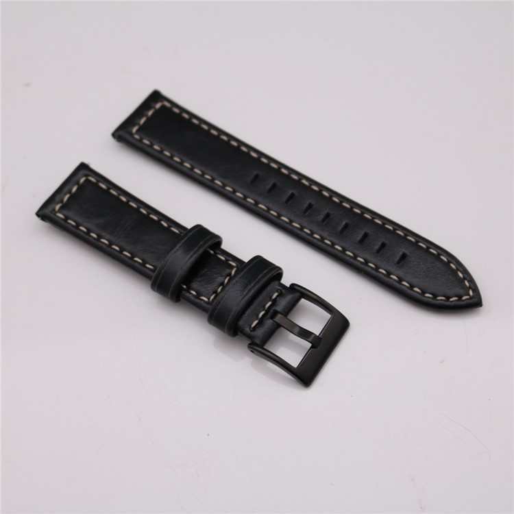 Stylish PU Leather Wrist Watch Strap (18mm) for Fossil Q Venture - Black-7