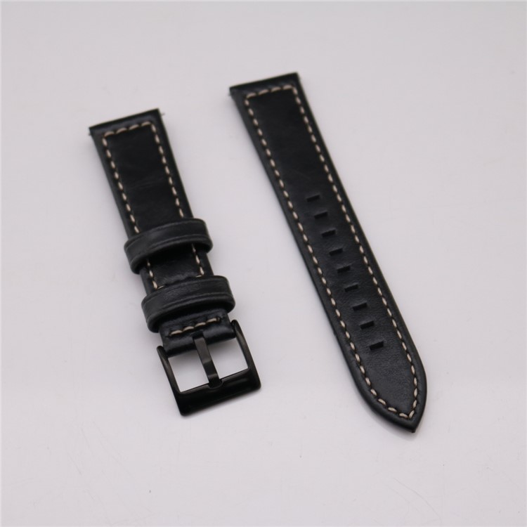 Stylish PU Leather Wrist Watch Strap (18mm) for Fossil Q Venture - Black-8