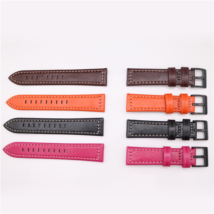 Stylish PU Leather Wrist Watch Strap (20mm) for Fossil Q Venture - Black-14