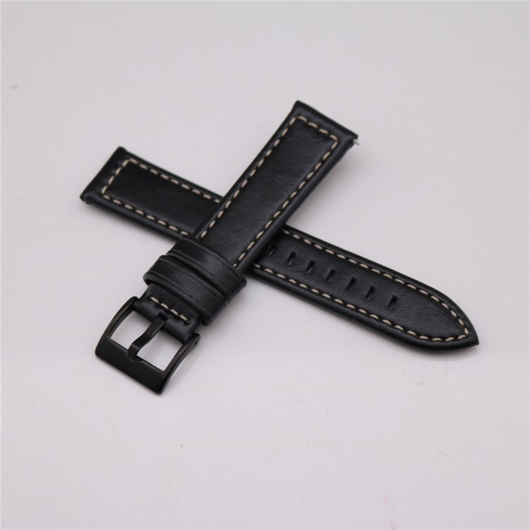 Stylish PU Leather Wrist Watch Strap (20mm) for Fossil Q Venture - Black-9