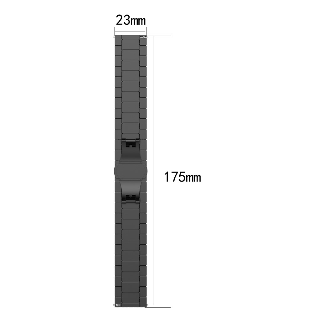23mm Stainless Steel Butterfly Buckle Watch Strap for Fitbit Versa - Black-5
