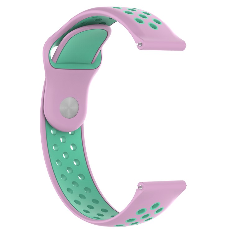 22mm Two-color Silicone Watch Bracelet for Fossil Q Marshal Gen 2 - Pink / Cyan-2