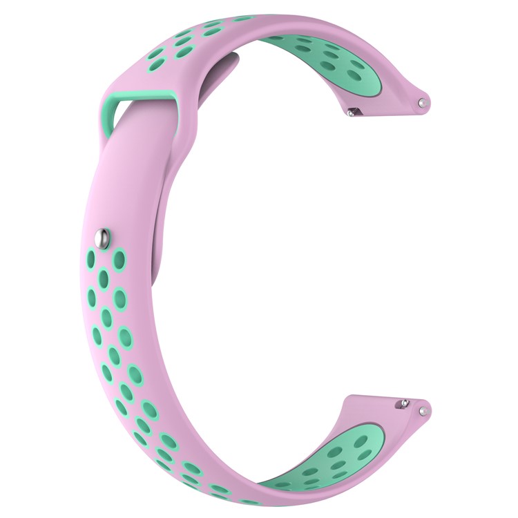 22mm Two-color Silicone Watch Bracelet for Fossil Q Marshal Gen 2 - Pink / Cyan-3
