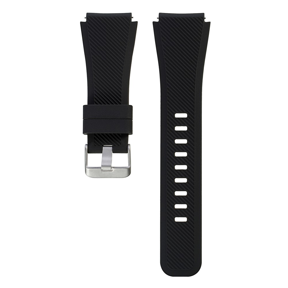 Twill Texture Silicone Watch Strap for Fossil Q Marshal Gen 2 - Black / Size: L-2