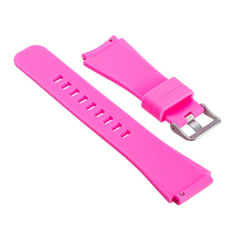 Twill Texture Silicone Watchband for Fossil Q Marshal Gen 2 - Rose / Size: L-1