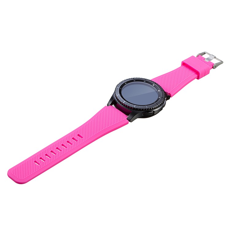 Twill Texture Silicone Watchband for Fossil Q Marshal Gen 2 - Rose / Size: L-2