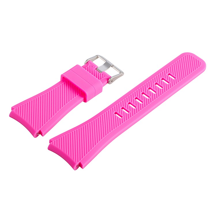 Twill Texture Silicone Watchband for Fossil Q Marshal Gen 2 - Rose / Size: L-4