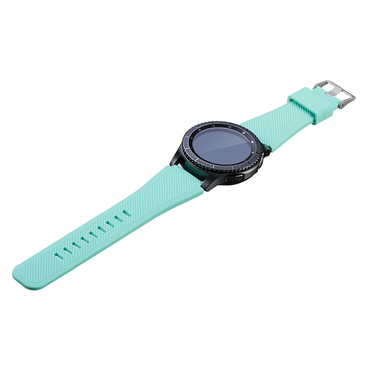 Remplacement De La Sangle De Montre De Silicone De Texture Sergé Pour Fossil Q Maréchal Gen 2 - Cyan / Taille L-2