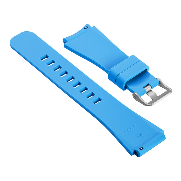 Twill Texture Silicone Wrist Watch Strap for Fossil Q Marshal Gen 2 - Light Blue / Size: L-1