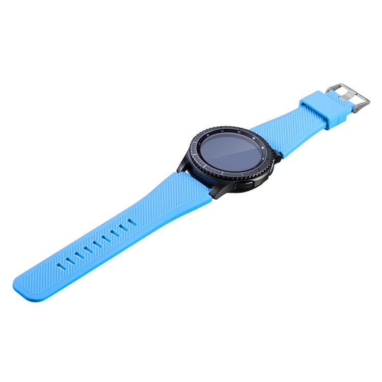 Twill Texture Silicone Wrist Watch Strap for Fossil Q Marshal Gen 2 - Light Blue / Size: L-2