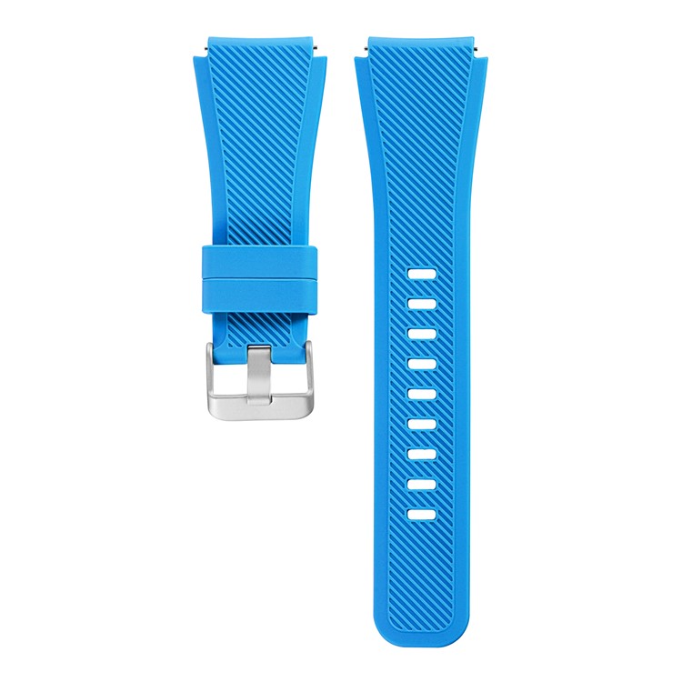 Twill Texture Silicone Wrist Watch Strap for Fossil Q Marshal Gen 2 - Light Blue / Size: L-3