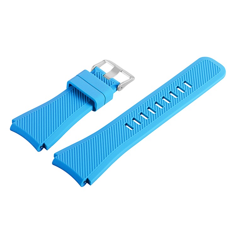 Twill Texture Silicone Wrist Watch Strap for Fossil Q Marshal Gen 2 - Light Blue / Size: L-4