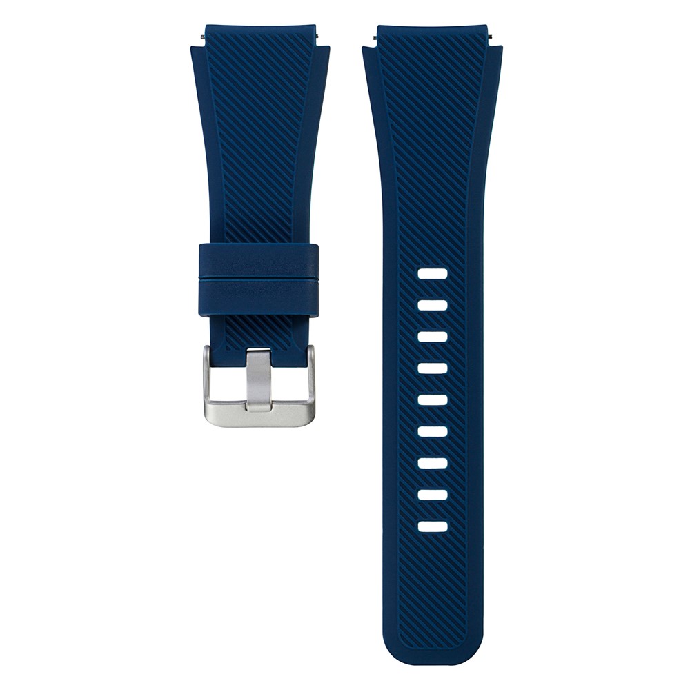 Twill Texture Silicone Wrist Watch Band for Fossil Q Marshal Gen 2 - Dark Blue / Size: L-3