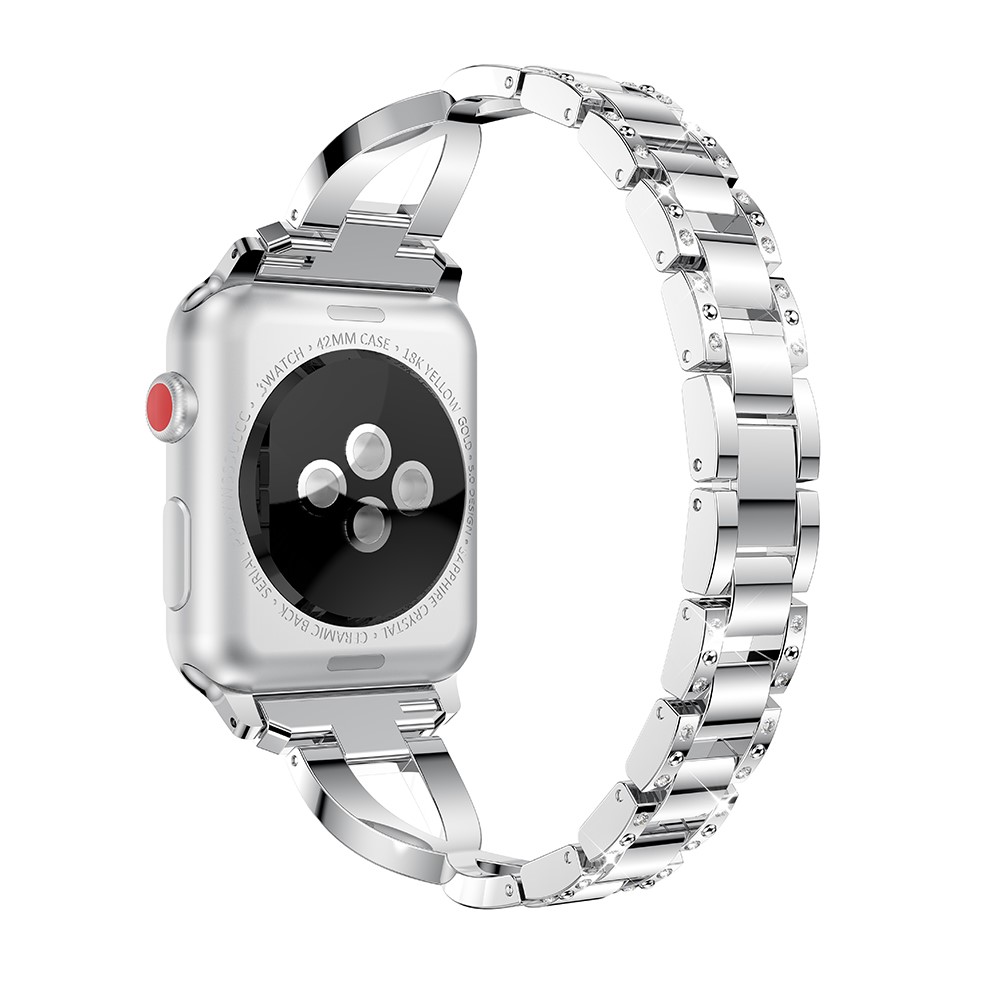 X-shape Rhinestone Decor Alloy Watch Strap for Apple Watch Series 4 44mm/3/2/1 42mm - Silver-3