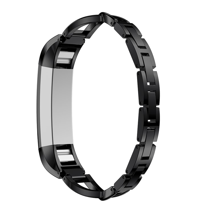 X-shape Diamond Decor Alloy Watch Band for Fitbit Alta - Black-4