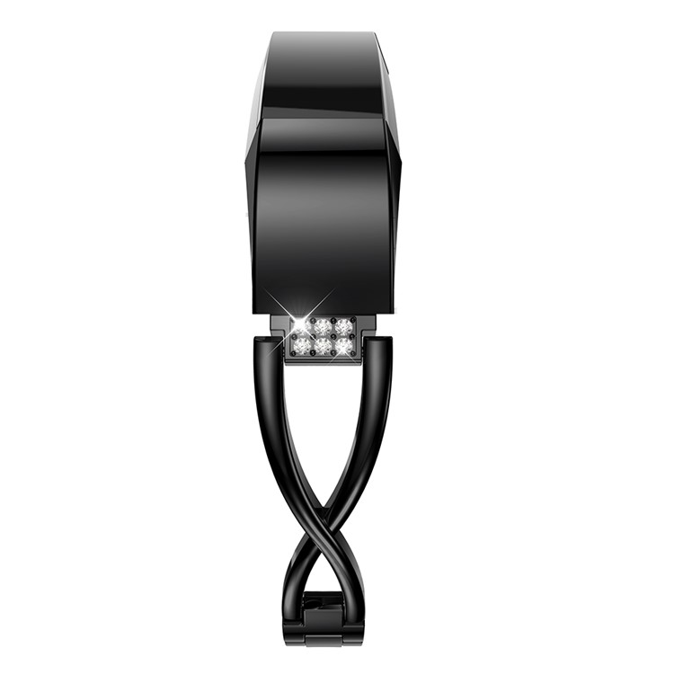 X-shape Diamond Decor Alloy Watch Band for Fitbit Alta - Black-5