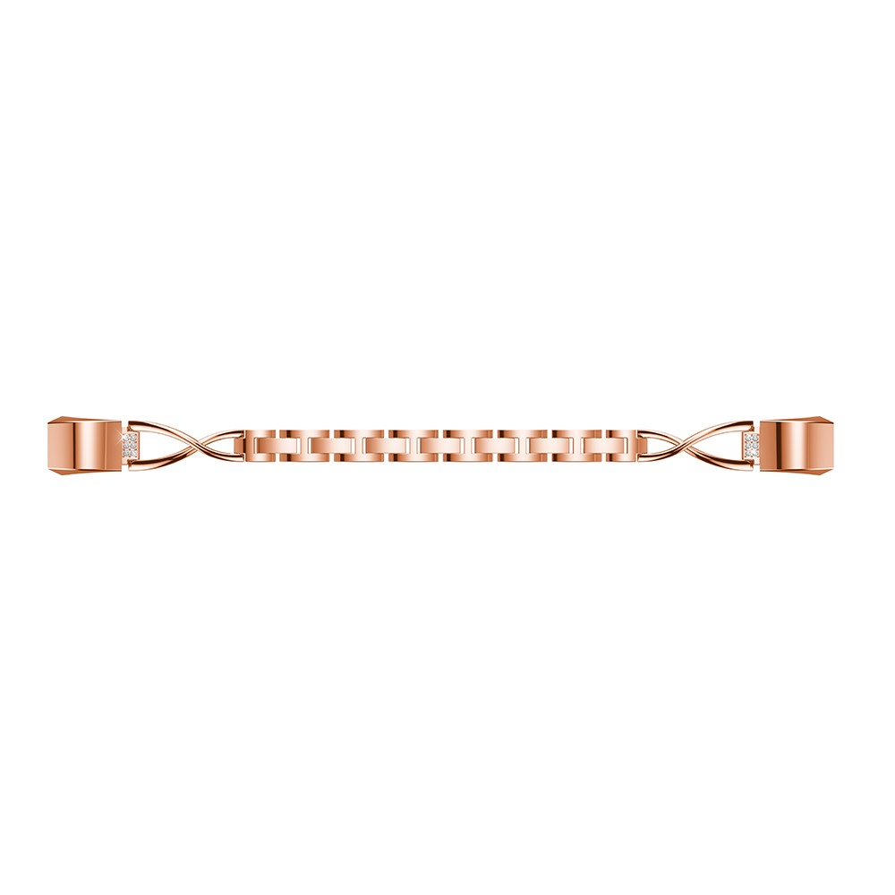 X-shape Diamond Decor Alloy Watch Bracelet for Fitbit Alta - Rose Gold-2
