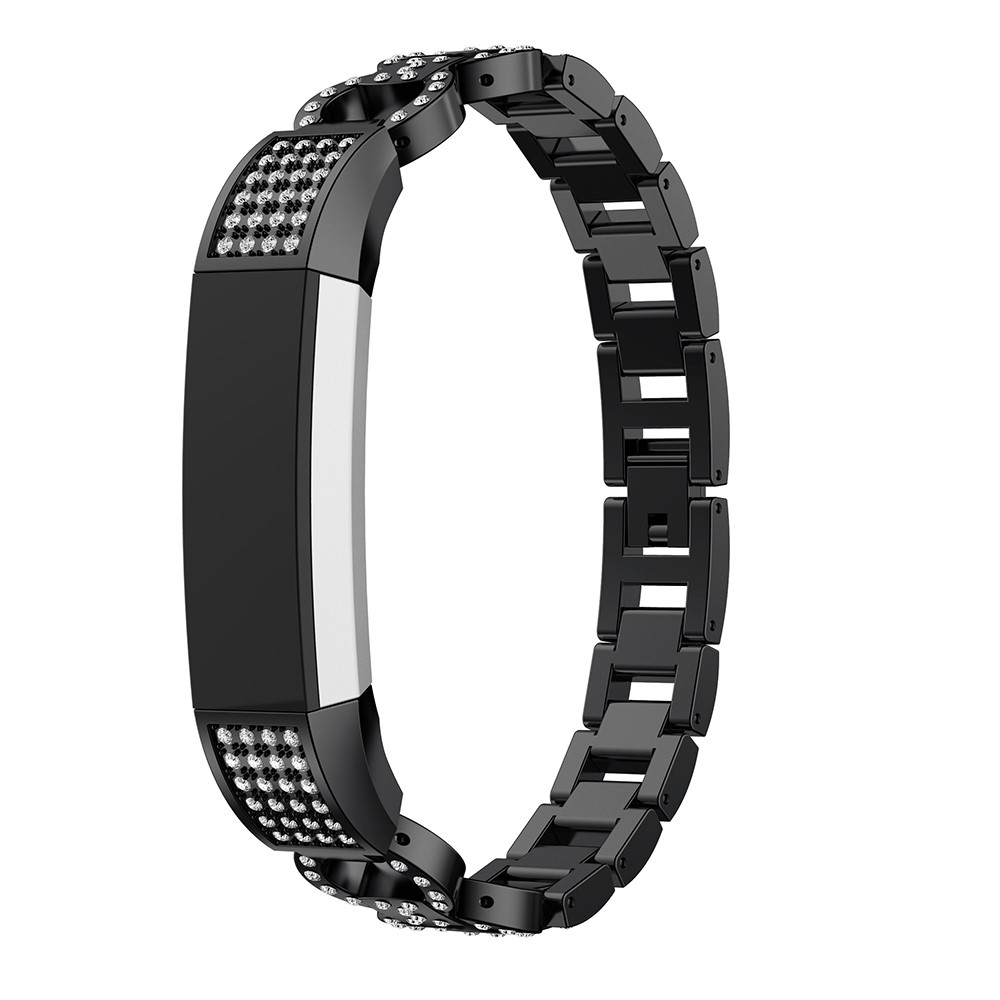 8-shape Rhinestone Decor Alloy Watch Band for Fitbit Alta - Black-4