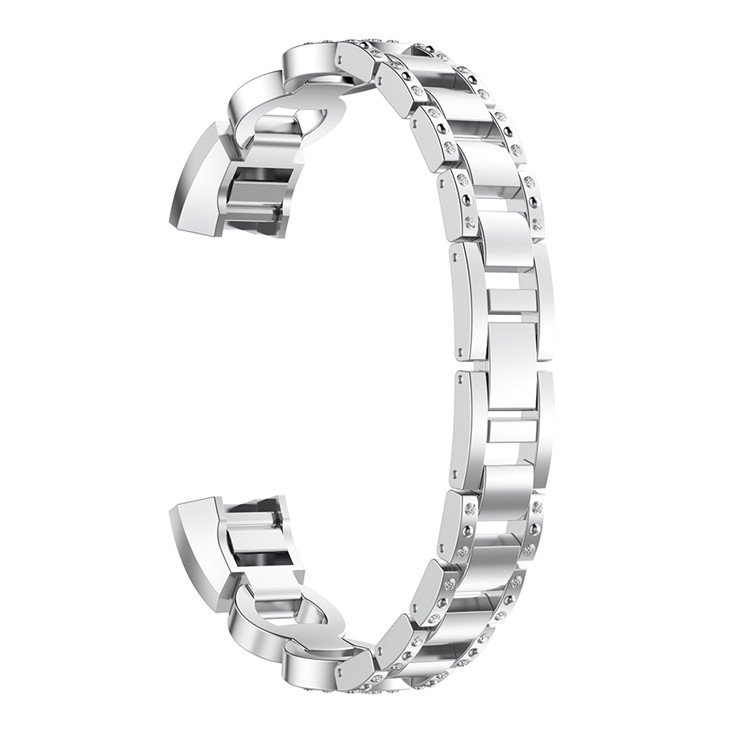 8-shape Rhinestone Decor Alloy Watch Strap for Fitbit Alta - Silver-1
