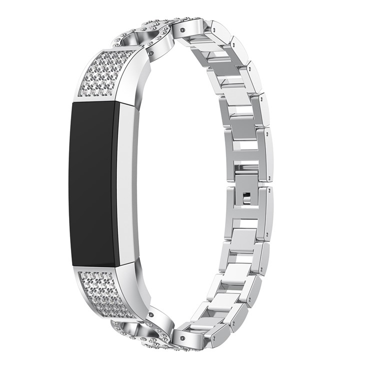 8-shape Rhinestone Decor Alloy Watch Strap for Fitbit Alta - Silver-4