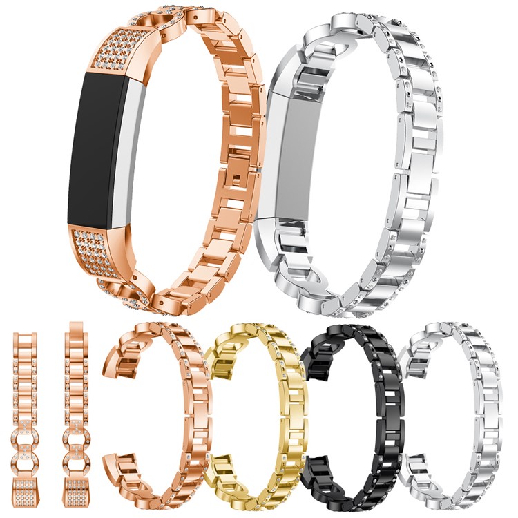 8-shape Rhinestone Decor Alloy Watch Strap for Fitbit Alta - Silver-6