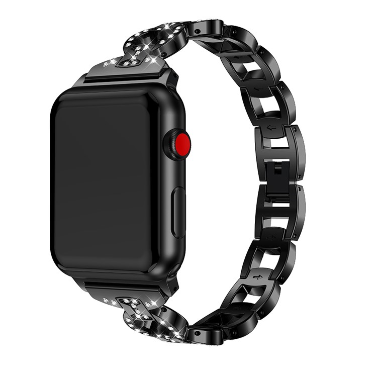 8-shape Rhinestone Decor Alloy Watch Band for Apple Watch Series 3/2/1 42mm - Black-4