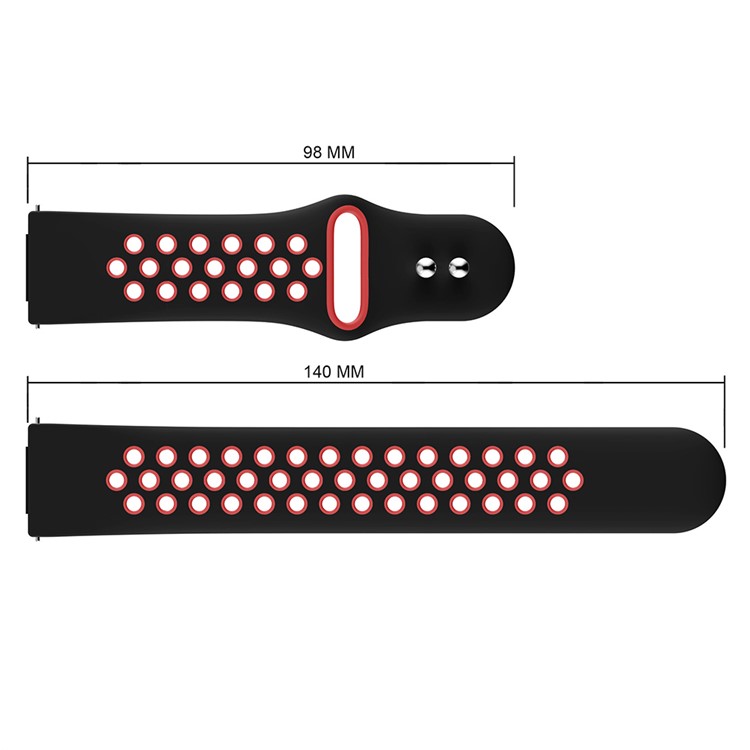 Dual-color Hollow Silicone Replacement Watch Band Strap for Fitbit Versa - Black / Red-3