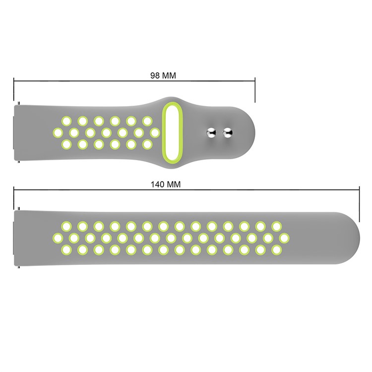 Dual-color Hollow Silicone Replacement Watch Band for Fitbit Versa - Grey / Green-3