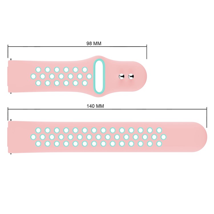 Dual-color Hollow Silicone Watch Band Strap for Fitbit Versa - Pink / Cyan-3