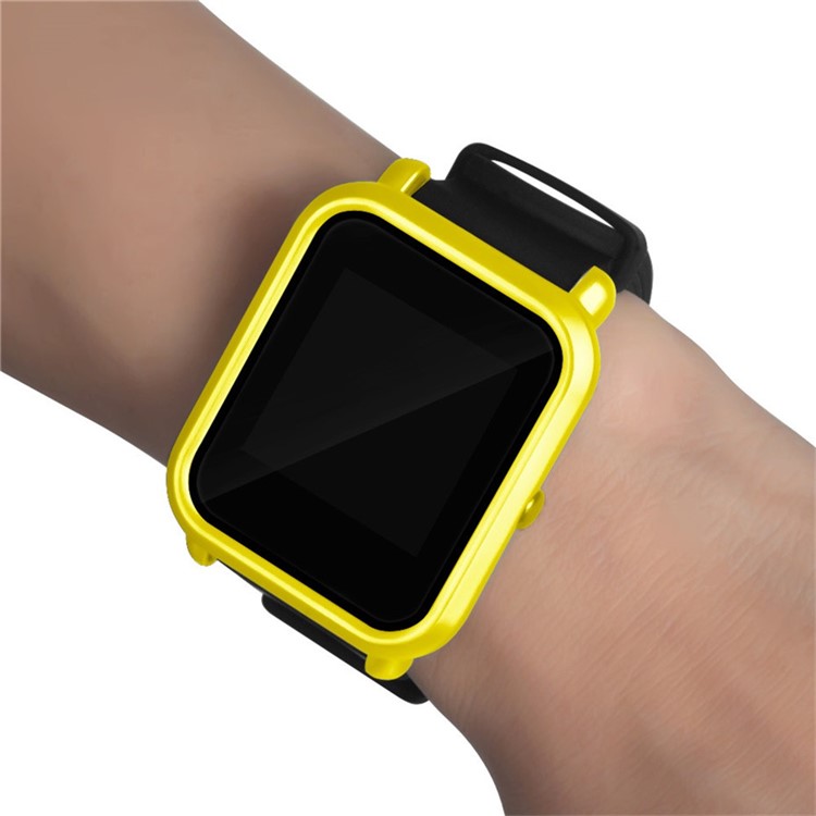 Pure Color Alloy Protector Watch Cover for Huami Amazfit Smart Watch Youth Edition - Yellow-5