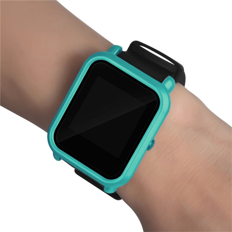 Pure Color Alloy Protector Watch Shell for Huami Amazfit Smart Watch Youth Edition - Cyan-3
