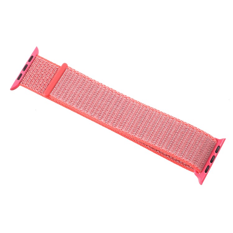 Velcro Magnetic Nylon Wristwatch Strap for Apple Watch Series 5 4 40mm, Series 3 / 2 / 1 38mm - Pink-2