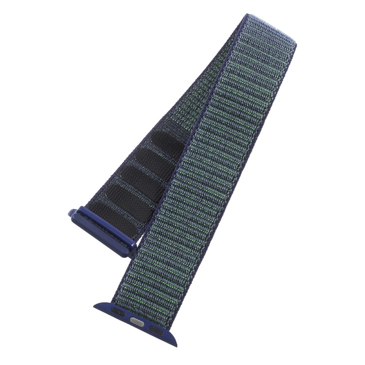 Velcro Magnetic Nylon Wristwatch Strap Replacement for Apple Watch Series 4 40mm, Series 3 / 2 / 1 38mm - Dark Blue-4
