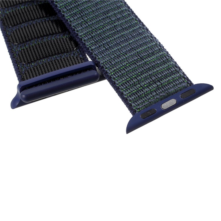 Velcro Magnetic Nylon Wristwatch Strap Replacement for Apple Watch Series 4 40mm, Series 3 / 2 / 1 38mm - Dark Blue-5