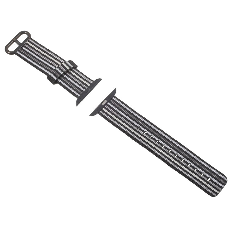 Metal Buckle Nylon Watch Band for Apple Watch Series 4 40mm, Series 3 / 2 / 1 38mm - Black-3