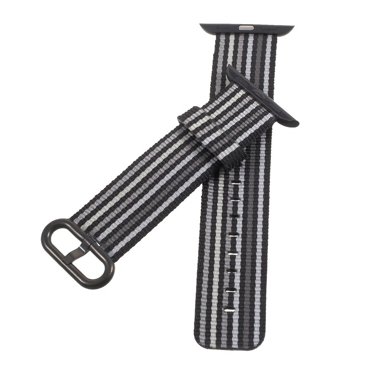 Metal Buckle Nylon Watch Band for Apple Watch Series 4 40mm, Series 3 / 2 / 1 38mm - Black-4