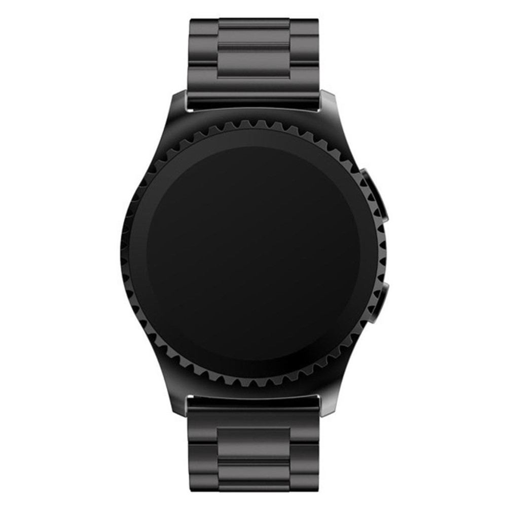 Luxo Três Contas De Aço Inoxidável Cinta De Metal Com Fecho Dobrável Para Huawei Assistir 2 - Preto-2