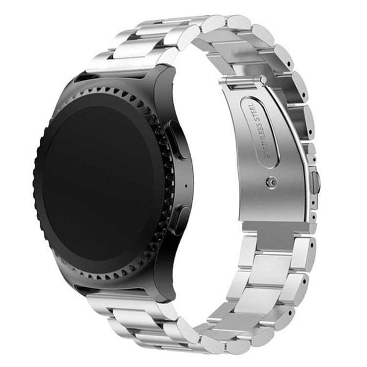 Luxus Drei Perlen Edelstahl Metallband Mit Faltschließe Für Huawei Uhr 2 - Silber--2