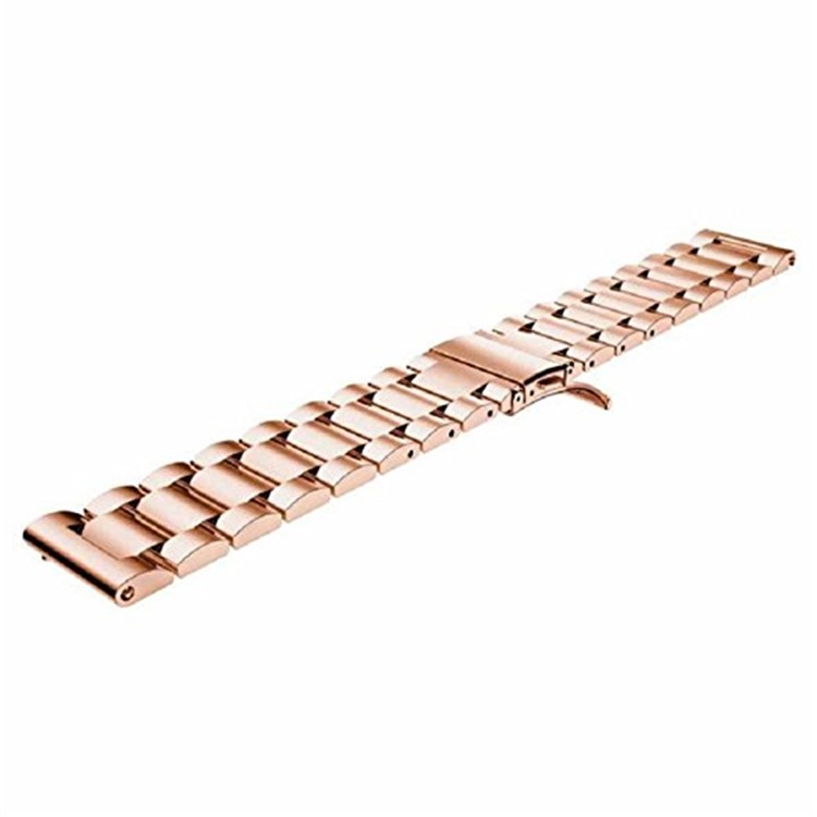 20 mm di Lusso Tre Perle in Acciaio Inossidabile Sostituzione Della Cinghia di Orologio in Metallo Con Chiusura Pieghevole Per Huawei Orologio 2 - Oro Rosa-2